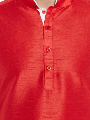red solid kurta pyjama set - 16735234 - Standard Image - 4