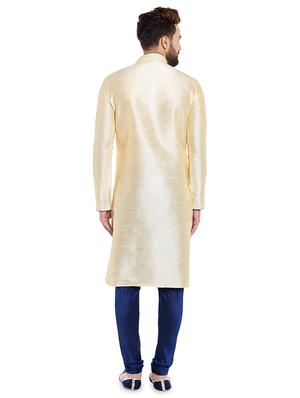 beige solid kurta pyjama set - 16735236 - Standard Image - 3