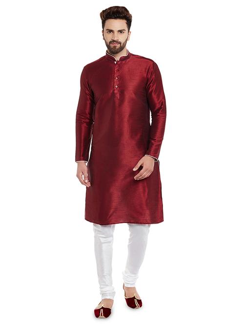 red solid kurta pyjama set - 16735242 - Standard Image - 1