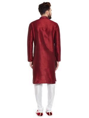 red solid kurta pyjama set - 16735242 - Standard Image - 3
