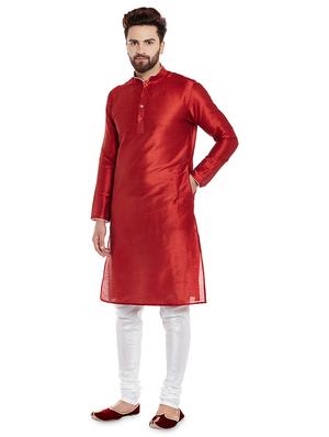 red solid kurta pyjama set - 16735245 - Standard Image - 2