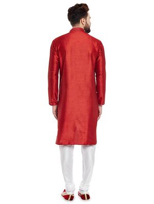 red solid kurta pyjama set - 16735245 - Standard Image - 3