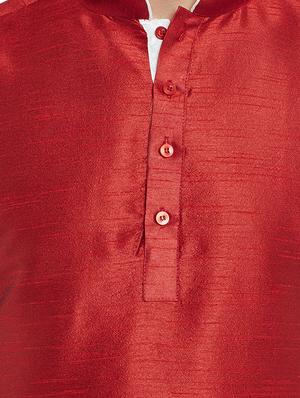 red solid kurta pyjama set - 16735245 - Standard Image - 4