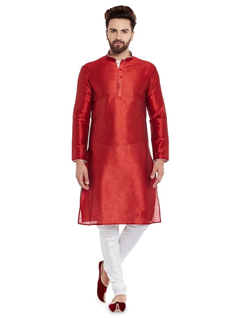 red solid kurta pyjama set - 16735245 - Zoom Image - 1