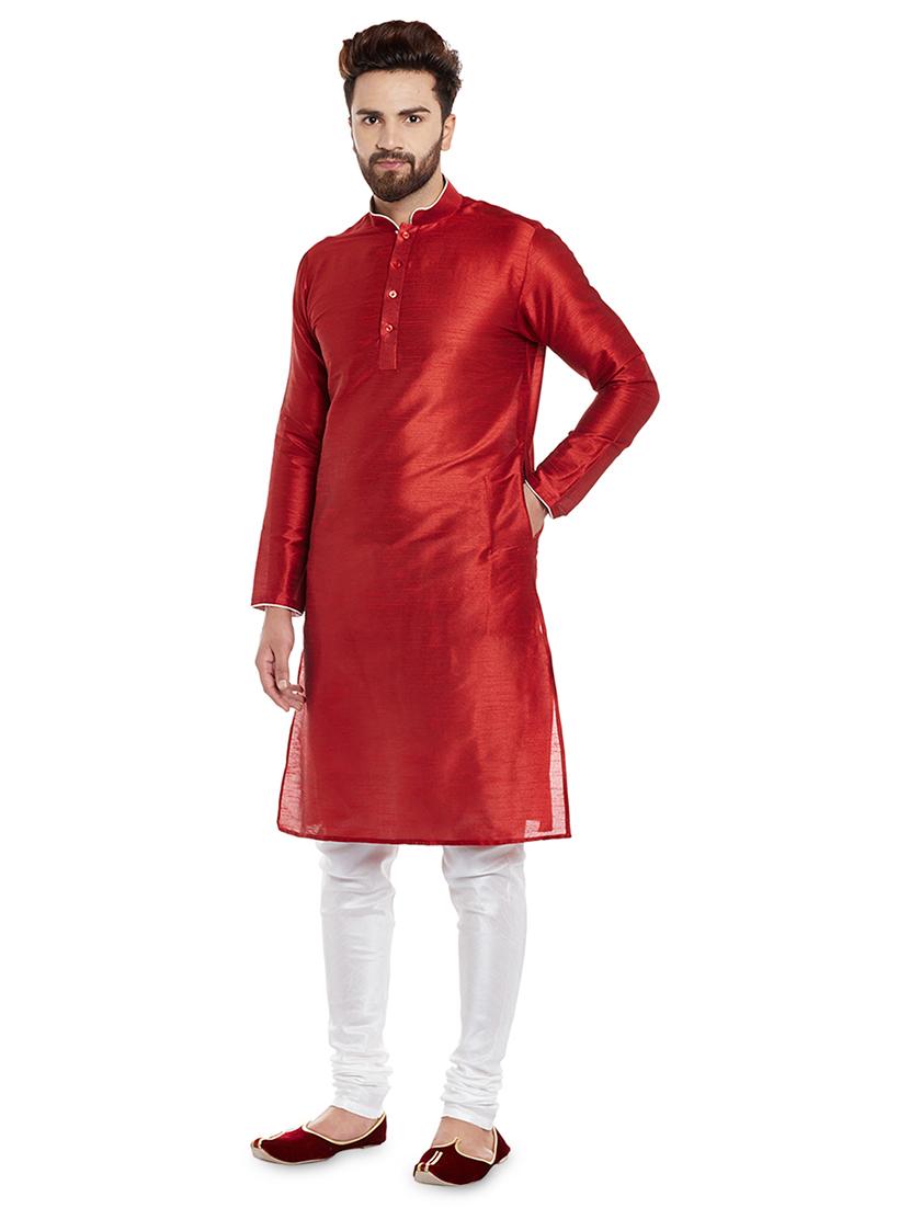 red solid kurta pyjama set - 16735245 - Zoom Image - 2