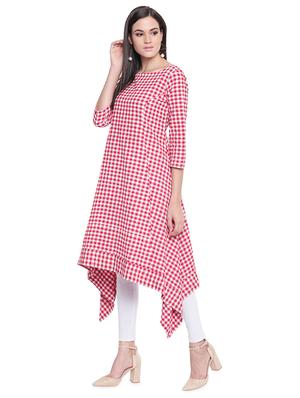 checkered asymmetric kurta - 16735294 - Standard Image - 2