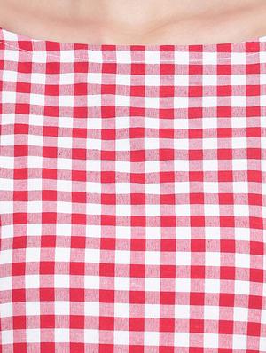 checkered asymmetric kurta - 16735294 - Standard Image - 5