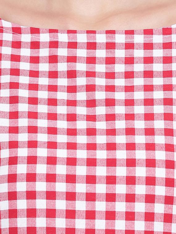 checkered asymmetric kurta - 16735294 - Zoom Image - 5
