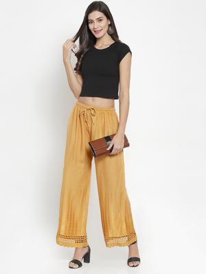 high rise laced hem palazzo - 16735563 - Standard Image - 4