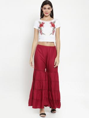 high rise flared sharara - 16735580 - Standard Image - 4