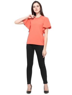 pleated neck solid top - 16735591 - Standard Image - 3