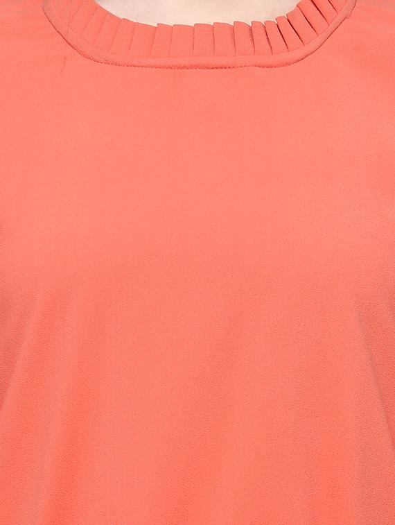 pleated neck solid top - 16735591 - Zoom Image - 4