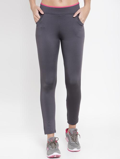 high rise solid track pant - 16735659 - Standard Image - 1