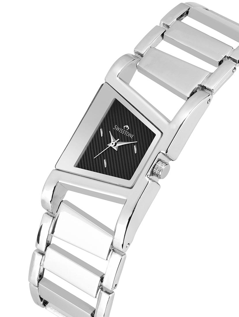 swisstone dzl411-blk silver bracelet wrist watch for women - 16736154 - Zoom Image - 2