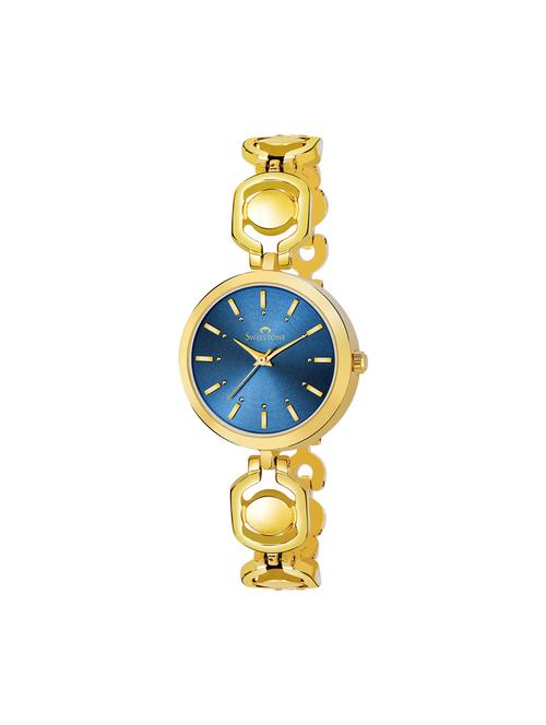 swisstone jewels081-blugld gold plated bracelet wrist watch for women - 16736157 - Standard Image - 1