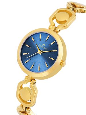 swisstone jewels081-blugld gold plated bracelet wrist watch for women - 16736157 - Standard Image - 2