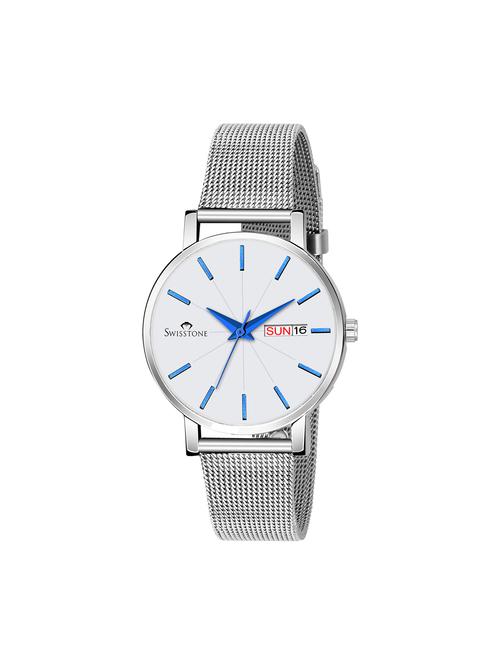 swisstone l815buwht-ch mesh-steel chain wrist watch for women - 16736167 - Standard Image - 1