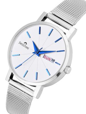 swisstone l815buwht-ch mesh-steel chain wrist watch for women - 16736167 - Standard Image - 2