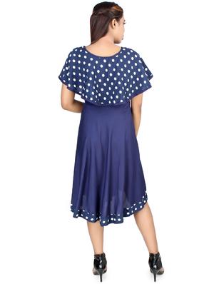 cape detail polka dots a-line dress - 16736278 - Standard Image - 3