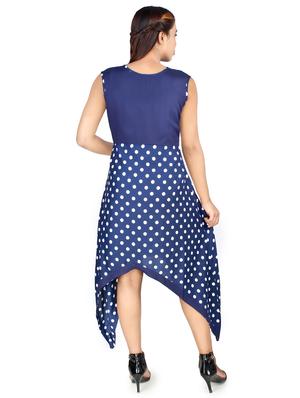 round neck polka dots asymmetric dress - 16736280 - Standard Image - 3