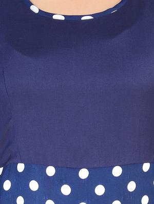 round neck polka dots asymmetric dress - 16736280 - Standard Image - 4