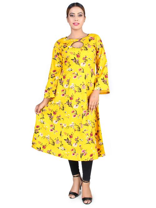 floral flared kurta - 16736284 - Standard Image - 1