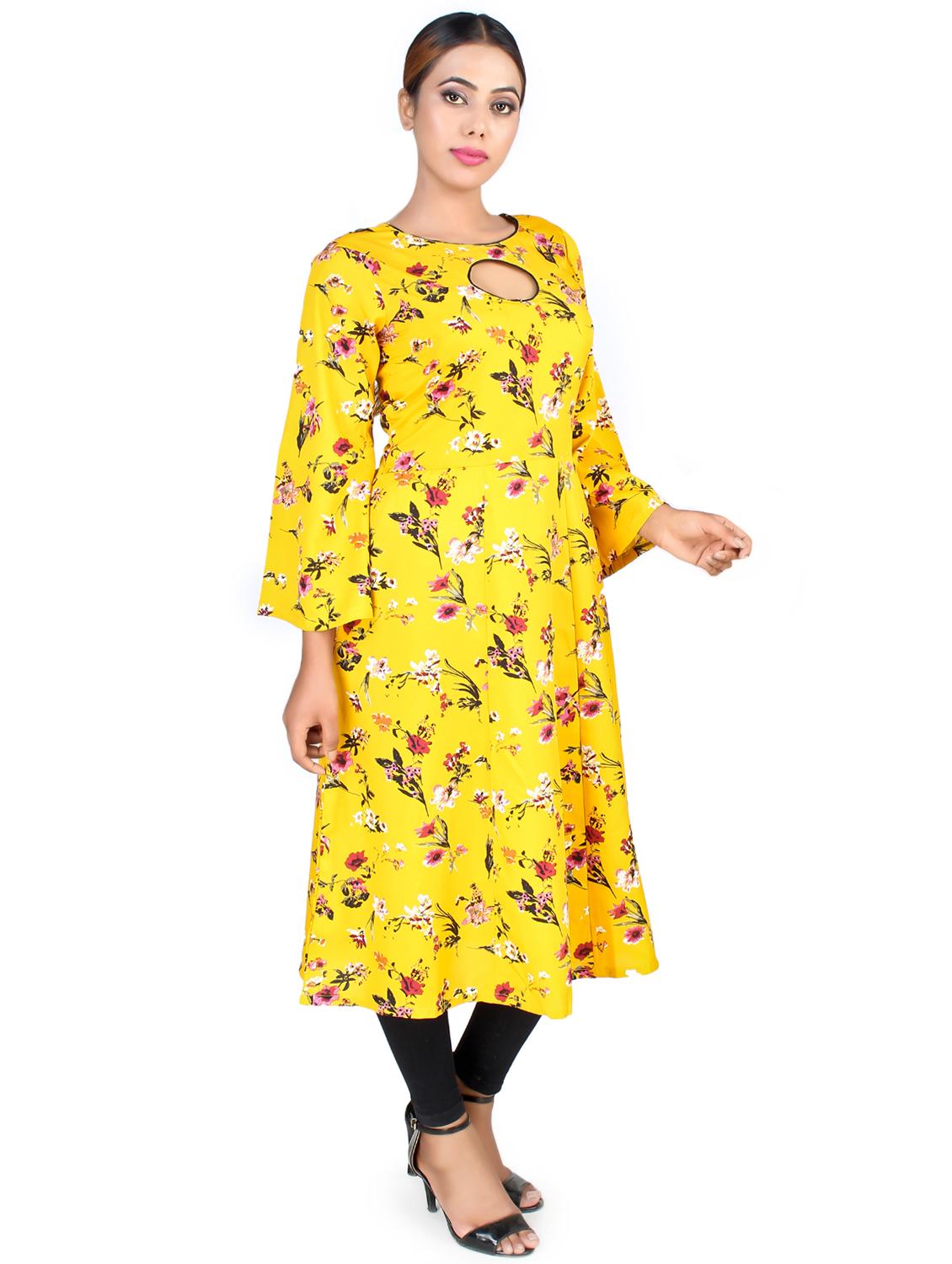 floral flared kurta - 16736284 - Zoom Image - 2