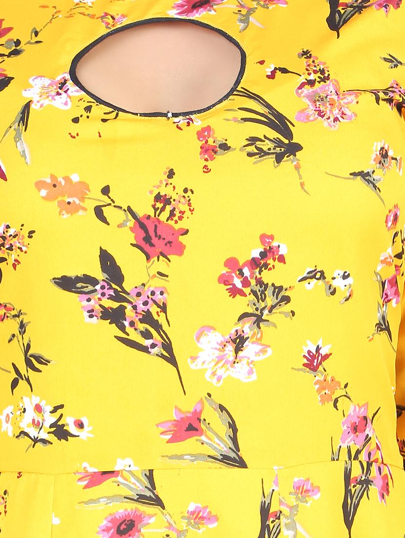 floral flared kurta - 16736284 - Zoom Image - 4