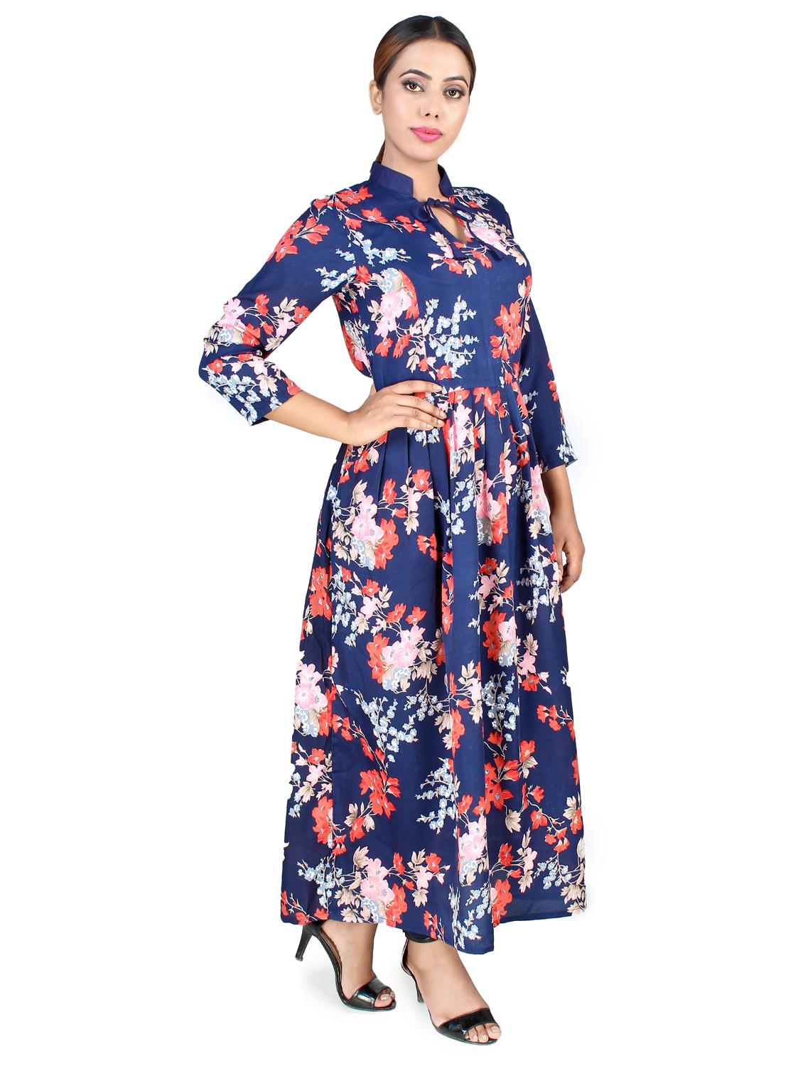 floral flared kurta - 16736289 - Zoom Image - 2