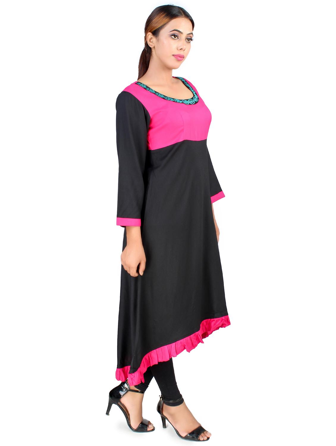 contrast asymmetric kurta - 16736290 - Zoom Image - 2