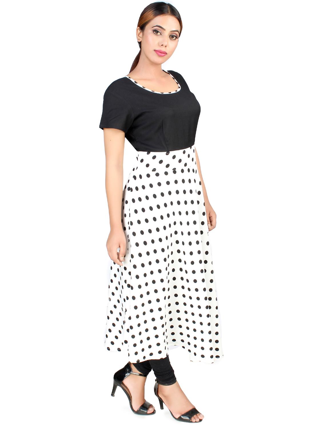 polka dot flared kurta - 16736292 - Zoom Image - 2