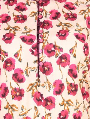 floral contrast flared kurta - 16736296 - Standard Image - 4