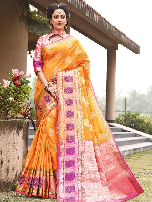 paisley woven saree with blouse - 16736333 - Standard Image - 1