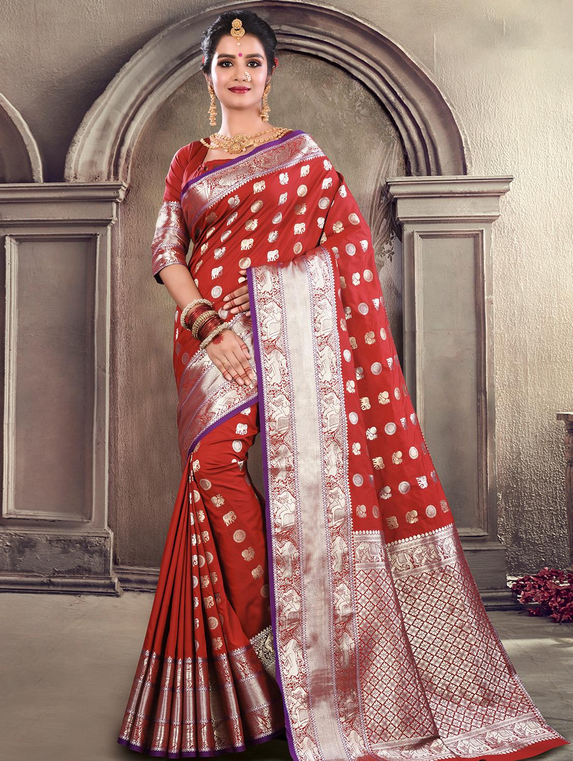 self design woven saree with blouse - 16736370 - Zoom Image - 1