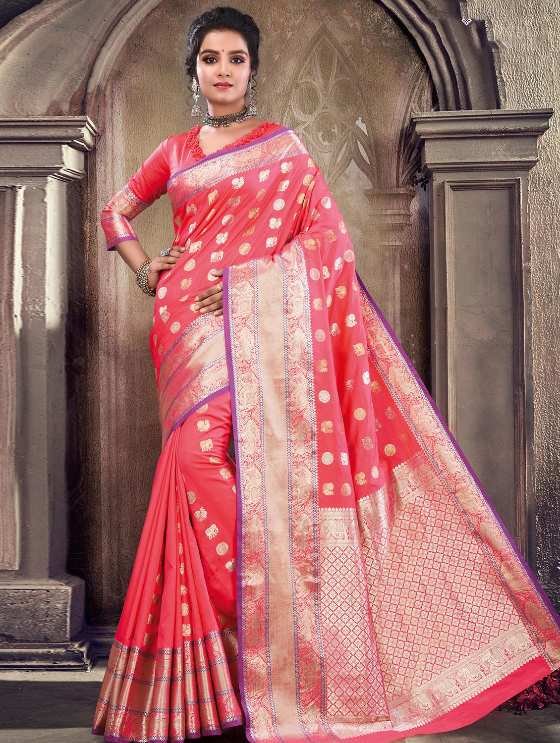self design woven saree with blouse - 16736371 - Zoom Image - 1
