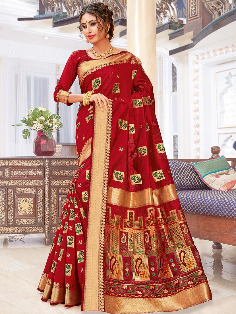 self design woven saree with blouse - 16736381 - Zoom Image - 1