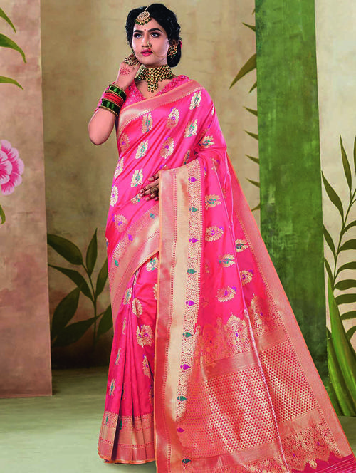 self design woven saree with blouse - 16736384 - Standard Image - 1