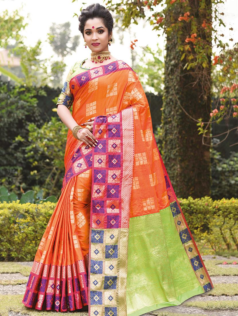 self design woven saree with blouse - 16736435 - Zoom Image - 1