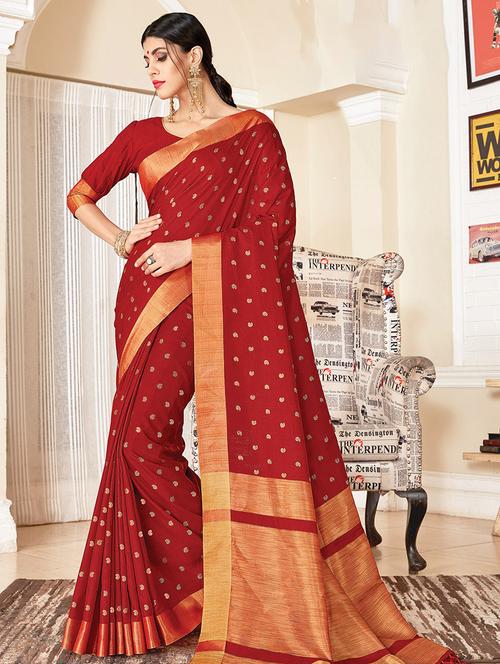 self design woven saree with blouse - 16736439 - Standard Image - 1