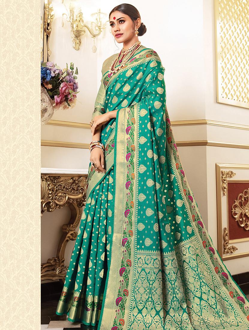 self design woven saree with blouse - 16736444 - Zoom Image - 1