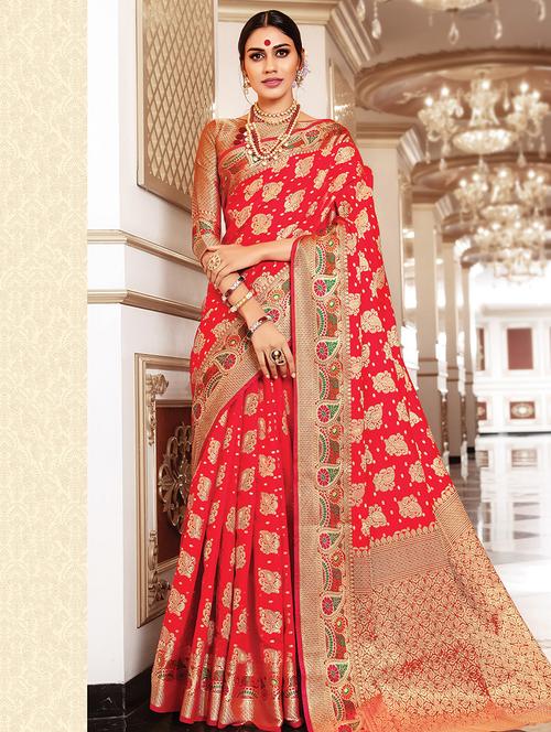 paisley woven saree with blouse - 16736449 - Standard Image - 1