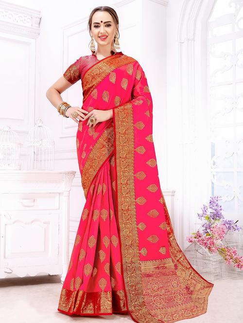 self design woven saree with blouse - 16736468 - Standard Image - 1