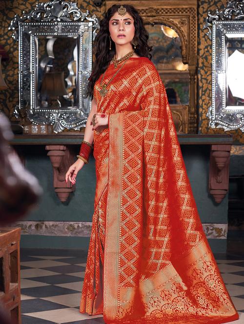 self-design woven saree with blouse - 16736501 - Standard Image - 1