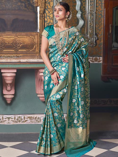 self-design woven saree with blouse - 16736502 - Standard Image - 1