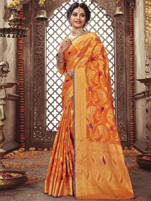 self-design woven saree with blouse - 16736514 - Standard Image - 1