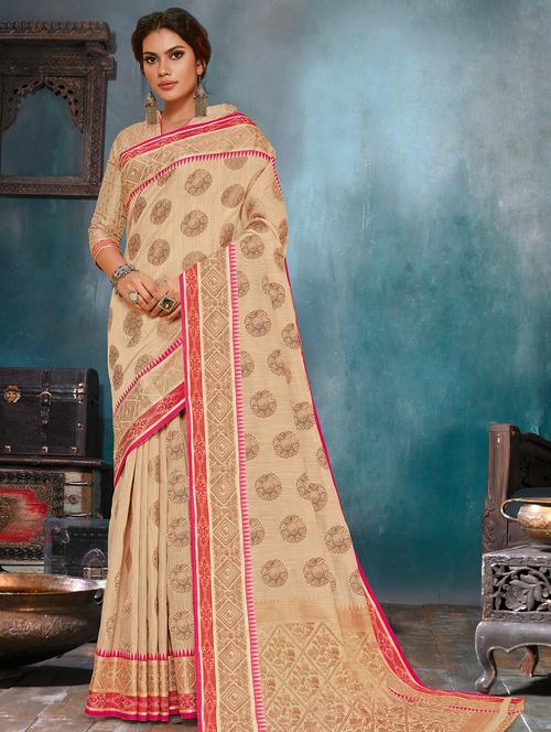 self design woven saree with blouse - 16736554 - Standard Image - 1