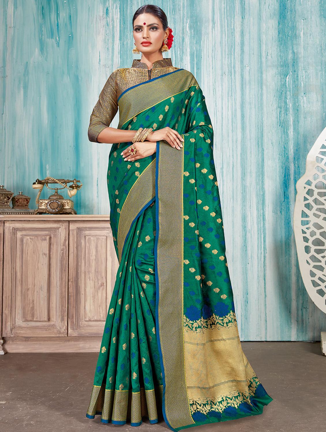 self design woven saree with blouse - 16736555 - Zoom Image - 1