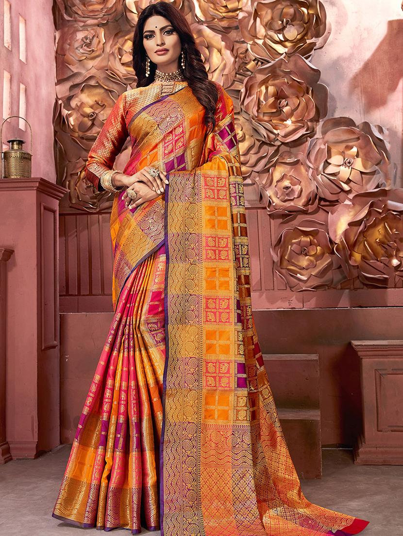 self design woven saree with blouse - 16736561 - Zoom Image - 1