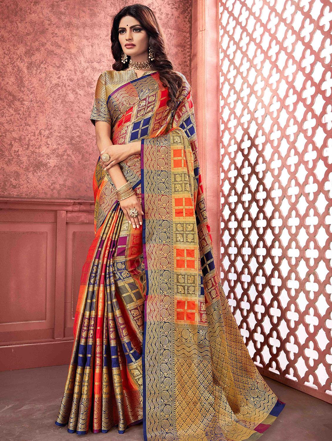 self design woven saree with blouse - 16736562 - Zoom Image - 1