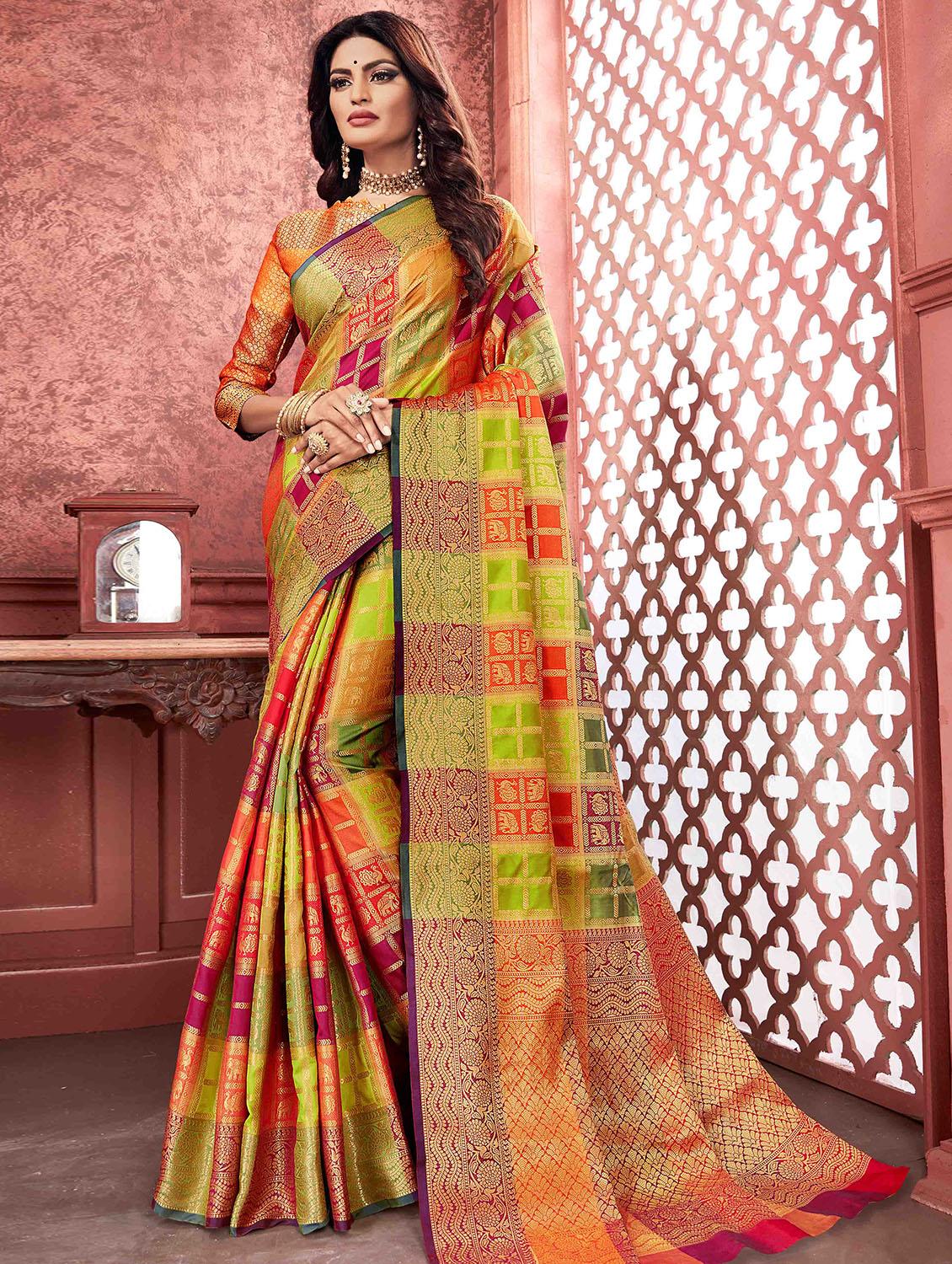 self design woven saree with blouse - 16736565 - Zoom Image - 1